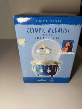 Hallmark Peggy Fleming Ice Skating Rotating Musical SnowGlobe Olympics